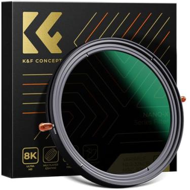 Imagem de K&F Concept Filtro Fader Variável ND2-ND32 ND de 67 mm e Filtro Polarizador Circular CPL 2 em 1 para Lente de Câmera Sem Ponto X Resistente a Riscos (Série Nano-X)