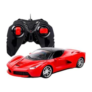 Imagem de Carro de Controle Remoto Escala Grande, com Faróis LED, Vermelho