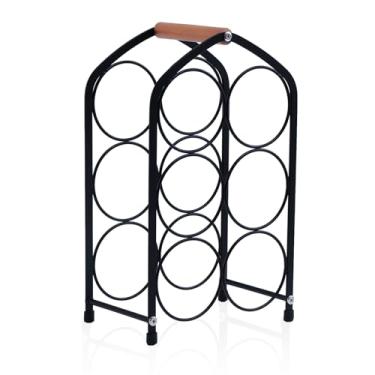 Imagem de Adega Minimalista,Suporte para Vinhos,Suporte De Vinho Compacto Para 6 Garrafas,Porta-Vinhos Decorativo: Design Moderno e Funcional