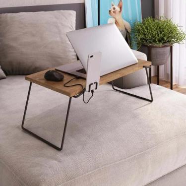 Imagem de Mesa Portátil Dobrável Para Notebook Café Vermont Preto Belluno Decor