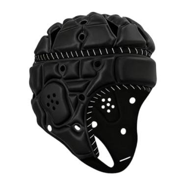 Imagem de Dynwave Capacete de Rugby Adulto Ajustável Scrum Cap Anti Colisão Boné Esportivo para Futebol Americano Arremessador Goleiro Chapéu Treinamento, Preto