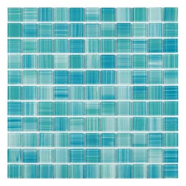 Imagem de Azulejos de vidro para Backsplash, azulejos de vidro azul vanádio pintados à mão de 30 x 30 cm para paredes de banheiro, parede de cozinha, parede de chuveiro, piscina (5 folhas, 4,84 m²)