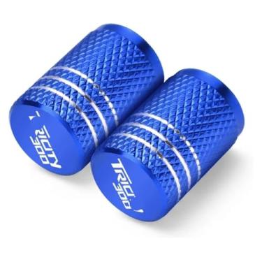 Imagem de Tampas herméticas de válvula de pneu de roda CNC para motocicleta compatíveis com Y&AMAHA TRICITY 300/125 2014-2021 (azul 1 par)