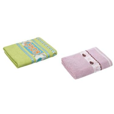Imagem de Kit 2 Toalhas de Banho Infantil Kids Cavhome, Ballet e Dino