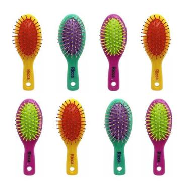 Imagem de Kit 8 Mini Escovas de Cabelo Collors Escovinha de Bolsa Viagem Cores S