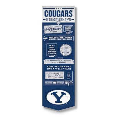 Imagem de YouTheFan Banner oficialmente licenciado pela NCAA BYU Cougars 15 x 48-10 placas - descrições bem-humoradas - frases divertidas para fãs de esportes, design original, decoração de parede de equipe