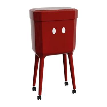 Imagem de IEUDNS Lixeira de cozinha com tampa, cesto de lixo doméstico de grande capacidade, lata de lixo para penteadeira, cômoda, quarto e escritório, Vermelho Escuro