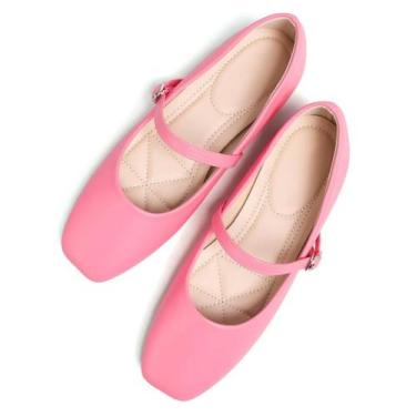 Imagem de Sapatos TN TANGNEST Mary Jane Ballet Flats femininos rosa tamanho 43