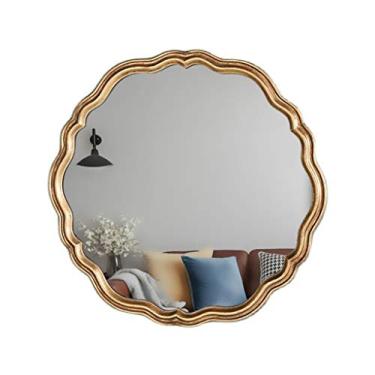 Imagem de Espelho decorativo retrô espelho de parede espelho de maquiagem espelho grande decoração de parede espelho de parede adequado para sala de estar corredor quarto (tamanho: B)