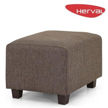 Imagem de Puff Retangular Herval Clean, Linho Marrom 58 cm