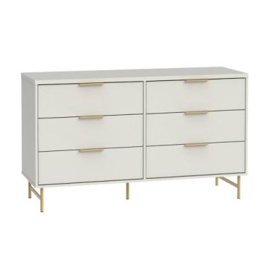 Imagem de Cômoda 6 Gavetas Yves 135 cm Rack Sala de Estar - PROVINCIA, Off White