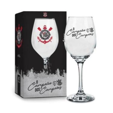 Imagem de Taça Vinho Corinthians Oficial Presente Brasfoot Vidro, 385ml