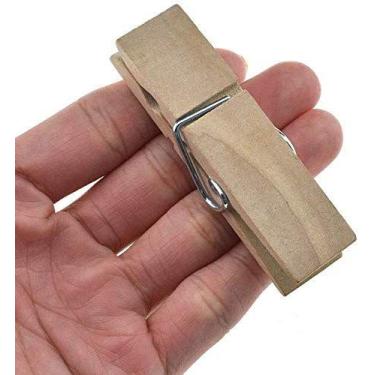 Imagem de Prendedores de roupa de madeira HAHIYO, extra largos, 72 mm de comprim