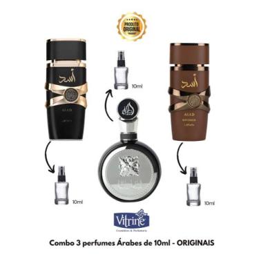 Imagem de 3 Perfumes Árabes Fracionados Asad+Asad Bourbon+Fakhar Black 10ml Cada