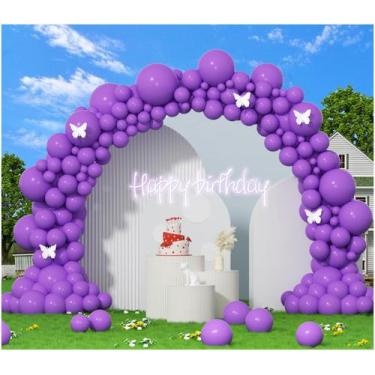 Imagem de Balões PAXILE Purple Balloon Garland Arch Kit 412 unidades