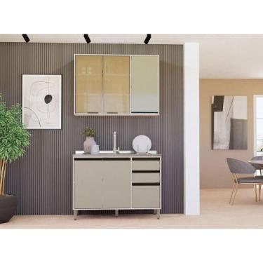 Imagem de Cozinha Compacta 2 Peças Sem Tampo Linea Luciane Móveis Pátina Ff-mocc