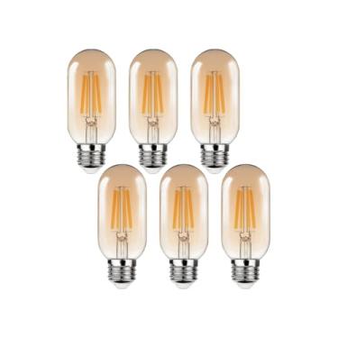 Imagem de 2 a 6 Lâmpada Filamento LED T45 4W E27 Âmbar Estilo Retrô Vintage Luz Quente(6)