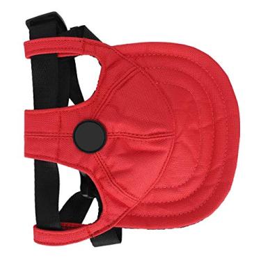 Imagem de AYNEFY Boné de Beisebol para Cães, Chapéu Vermelho Ajustável para Animais de Estimação Com Furos Nas Orelhas, Proteção Solar para Cães Pequenos e Médios, Perfeito para Atividades Ao Ar Livre (S)