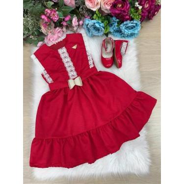 Imagem de Vestido Infantil Blogueirinha Valeria Vermelho - Elegante e Confortáve