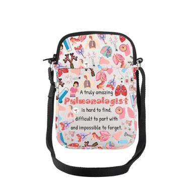 Imagem de TOBGBE Bolsa tiracolo anatomical Medical Pulmonary Lung Gifts Pulmonologist is Hard to Find Bolsa tiracolo para enfermeira RT, Pulmonologist Mini Cb-us, Tendência