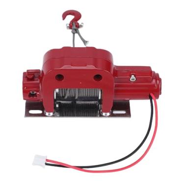 Imagem de SPYMINNPOO Guincho RC, Guincho Elétrico de Carro sobre Esteiras de Alta Resistência de Simulação de Metal para Carro RC 1/10 (Vermelho)