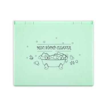 Imagem de Double-Sided Stamp Scrubber for Clear | Rubber | Cling | Foam Stamps, Stamp Cleaning Tray with Synthetic Bristles for Scrapbooking & Crafting, Stamp Cleaning Pad Scrapooking Tools 5.9x4.8inch (Green)