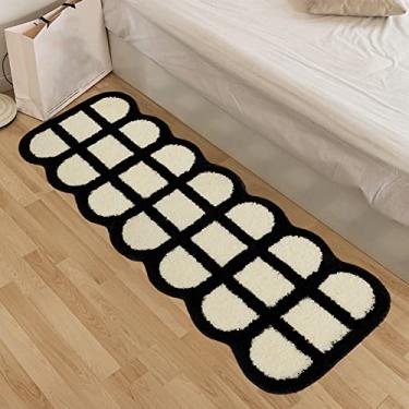 Imagem de Generic Tapete de Corredor, Tapete Absorvente de água Xadrez Preto e Branco, Resistente a Manchas, Macio e Confortável para Banheiro (40x120cm)