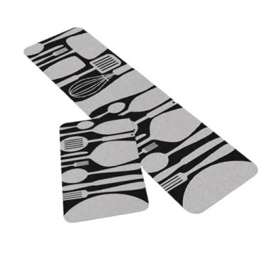 Imagem de Kit 2 Tapetes Cozinha Antiderrapante Poliester Estampas Modernas Segurança(TPCOZ5132)