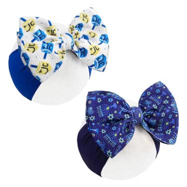 Imagem de YanJie 2 peças de arco de cabeça de Hanukkah de 15 cm para bebê Dreidel Menorah