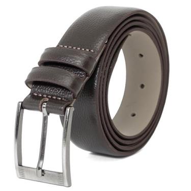 Imagem de Cinto Masculino Fasolo Estreito Social Couro Floater Confortável, Marr