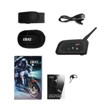 Imagem de Intercomunicador Bluetooth Para Dois Usuários EJEAS V6C Tipo Walkie-Ta