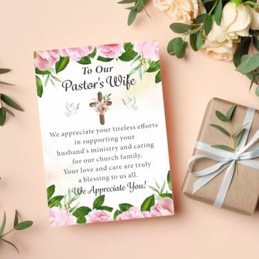 Imagem de Presentes de cartão de agradecimento da esposa de pastores - Cartão religioso para esposa do pastor agradecimento da Congregação Primeira Dama - Presentes para esposa de pastor cristão Natal Páscoa