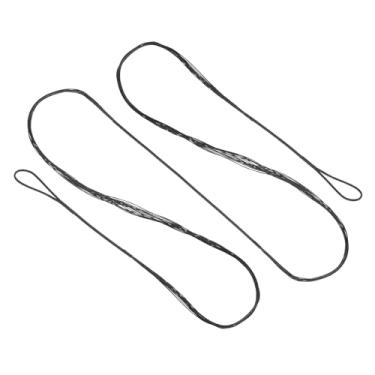 Imagem de Corda de arco recurvo, cordas de arco para tiro com arco de substituição 14 fios para equipamento universal de tiro com arco, preto AMO 167.6 cm (real 157.5 cm)