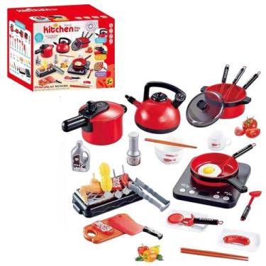 Imagem de Kit Panelinha Infantil 38 Peças Com Churrasqueira Cooktop - Bruartt