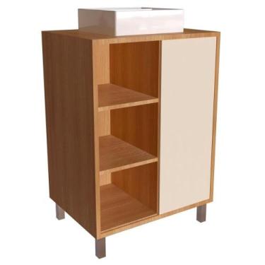 Imagem de Gabinete 1 Porta Correr 60 Cm Cuba Branca Bl7250 Mell Arenas Faem Mell