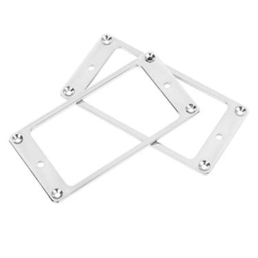Imagem de XUXHOU Quadro de Captador de Guitarra Elétrica, Anel de Montagem Humbucker de Metal Durável para Decoração de Guitarra, 2 Peças para Guitarristas e Luthiers (Prata)