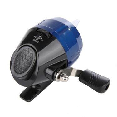 Imagem de Chiffonade Carretel de pesca portátil Spincast, carretel de dardo de arpão ao ar livre acessórios para arpão ao ar livre alvo de dardos para amantes de pesca, iniciantes (azul)