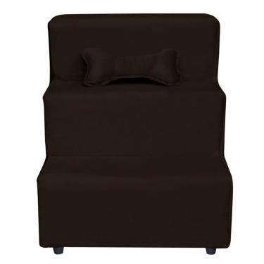 Imagem de Escadinha Pet 3 Degraus Cachorro E Gato Veludo Marrom