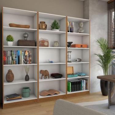 Imagem de Estante para Livros Alexa 12 Prateleiras Cinamomo - Panorama Móveis, M