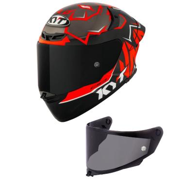 Imagem de Capacete KYT TT Revo Nicolo Bulega 2022 Preto e Vermelho Mais Viseira Fumê