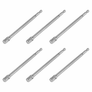 Imagem de HARFINGTON Adaptador de soquete de impacto, 6 peças, chave quadrada de 1/10.2 cm, haste sextavada de 15 cm, broca de extensão de comprimento para conjuntos de soquetes de broca de porca de eixo