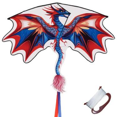 Imagem de Kite TOY Life Large Dragon para crianças e adultos de 4 a 8 anos com c