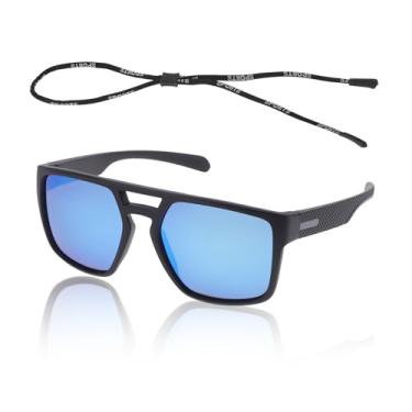 Imagem de TUCKBOLD 1 conjunto de óculos de sol antirreflexo triacetil celulos TR para esportes ao ar livre para motocross Dirt Bike ATV lente azul armação preta azul