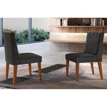 Imagem de Kit 2 Cadeiras Sala Jantar Nevada 2 Un Imbuia Suede Grafite Rufato