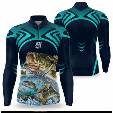 Imagem de Camisa Pesca Infantil Manga Longa Proteção Solar UV 50 Camiseta de Pescaria-Unissex