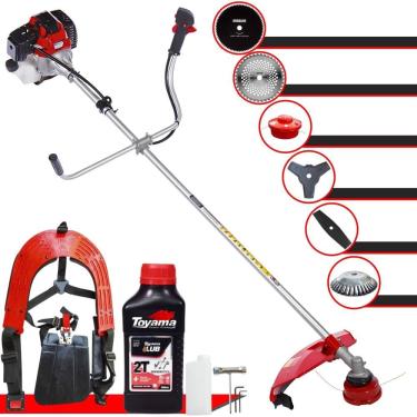 Imagem de Roçadeira Multifuncional Com Sistema Anti-Vibração Toyama RT43-L À Gasolina 43cc 1,7HP de Potência 10.000rpm Motor 2T Completa 6 Em 1 + ÓLEO TOYAMA
