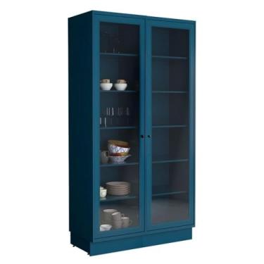 Imagem de Cristaleira de Vidro Herval Viana, 2 Portas, Azul Orion