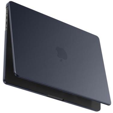 Imagem de BlueSwan Capa fosca para MacBook Pro 14 M5 2025 2024-2021 M4 M3 M2 M1 Pro/Max, compatível com A3434 A3401 A3112 A2992 A2918 A2779 A2442, capa protetora rígida, meia-noite fosca