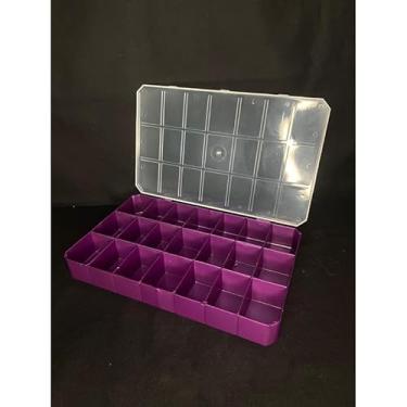Imagem de Kit 2 Caixas Organizadoras 21 Divisões Transparente – Ideal para Joias Miçangas e Materiais Pequenos (Roxo,2 caixas 21 divisões)