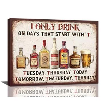 Imagem de Arte de parede de bar vintage decoração de parede de cozinha fazenda placa de bar imagens em tela pôster decorações para casa arte moderna emoldurada impressão emoldurada pintura arte para restaurante